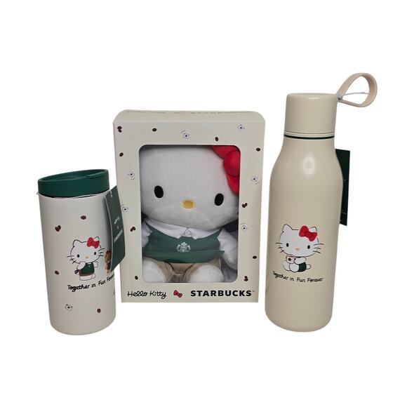 Hello Kitty Starbucks Collab 2025 Holiday Christmas Collectible Plush Barista - Picture 1 of 7